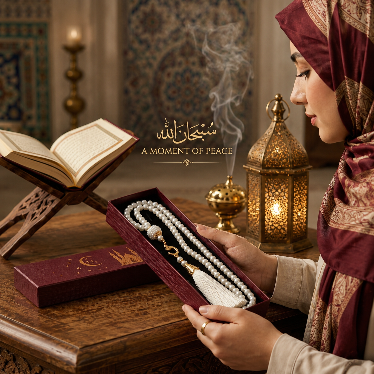 Glass Tasbih Prayer Beads Set