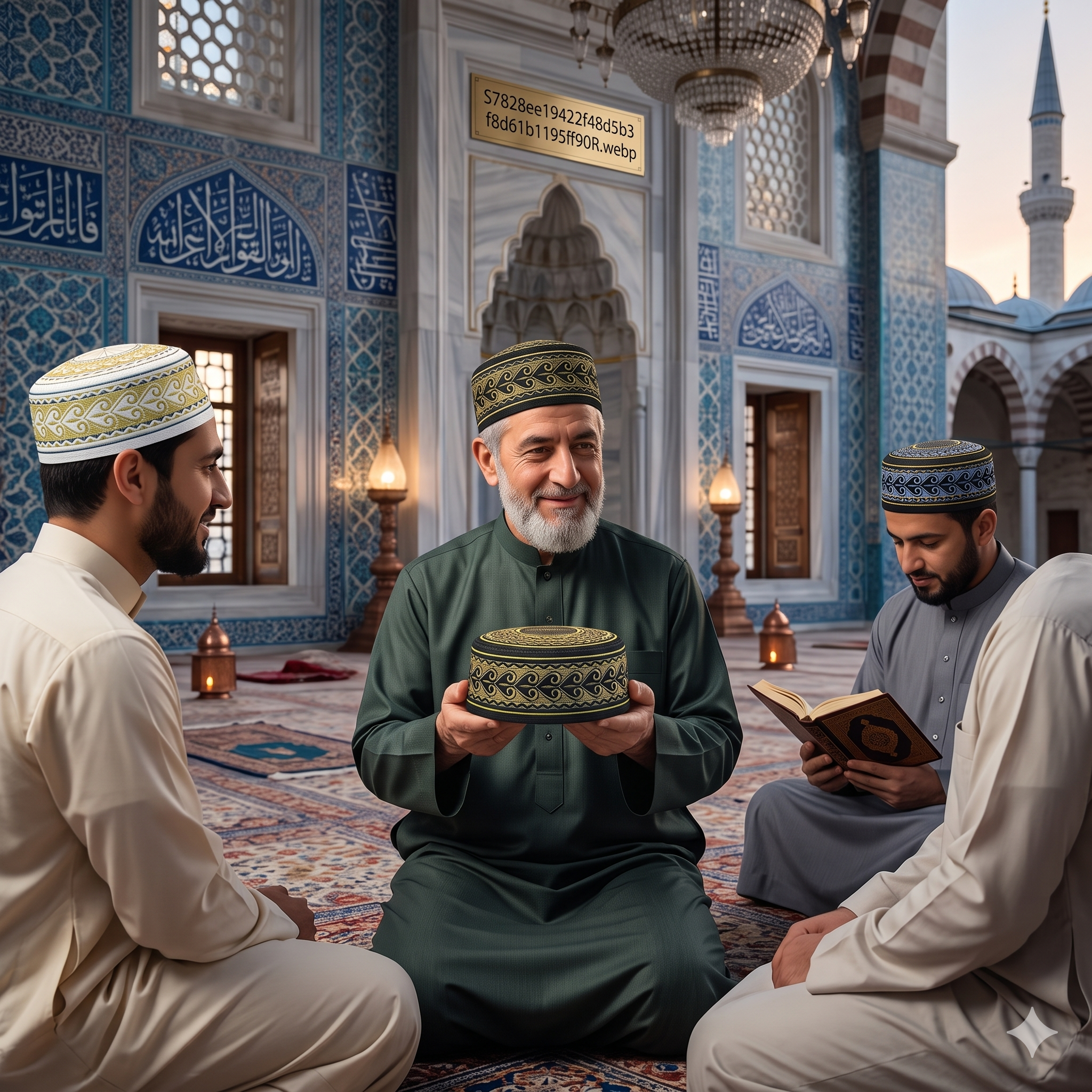 Embroidered Muslim Prayer Cap