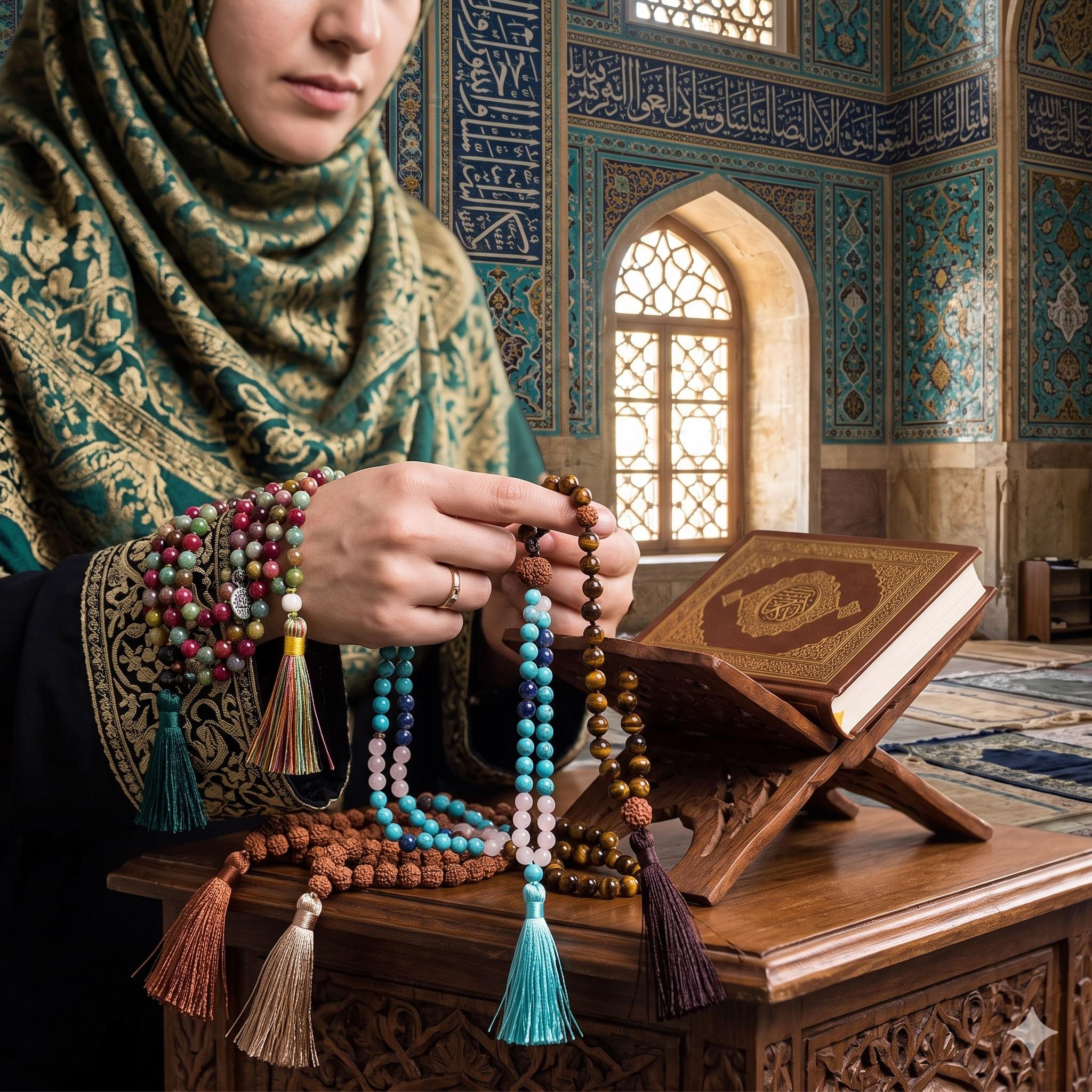 Natural Stone Tasbih Necklace