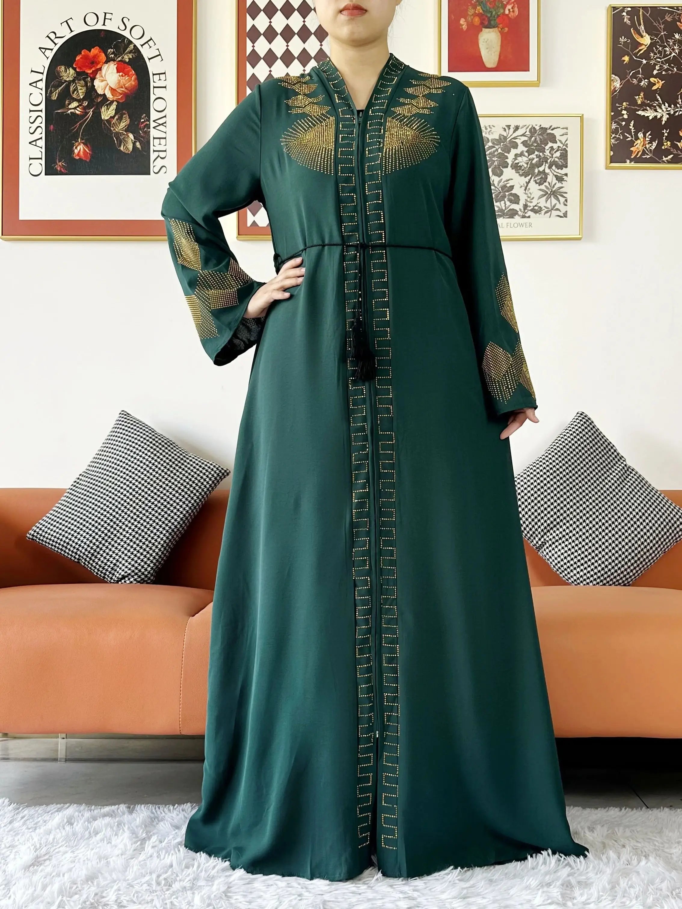 Elegant Chiffon Open Abaya