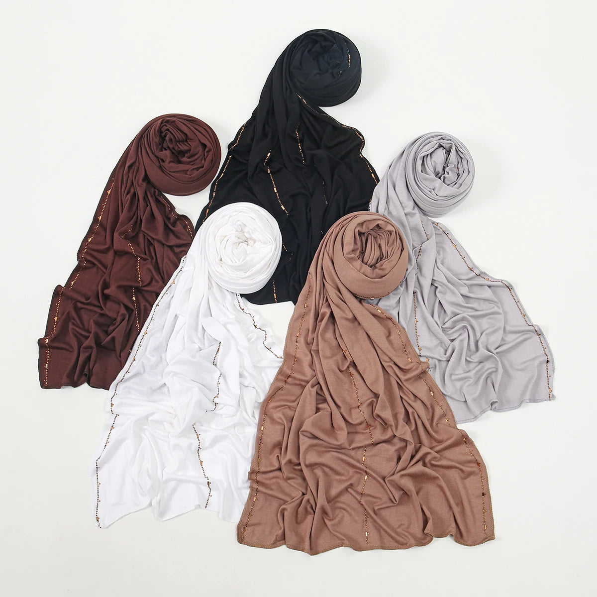 Rhinestone Modal Jersey Hijab Scarf