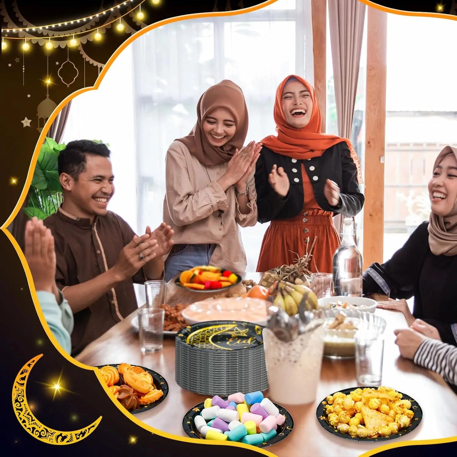 Ramadan Moon Phase Disposable Plates