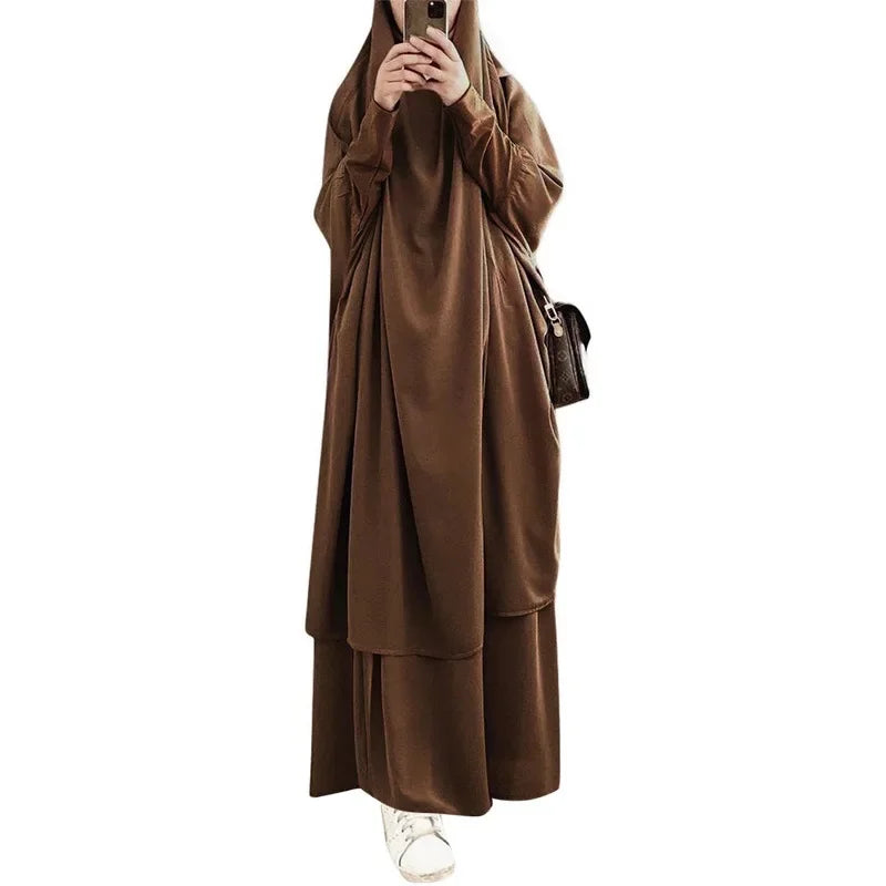 2-Piece Long Khimar Prayer Set