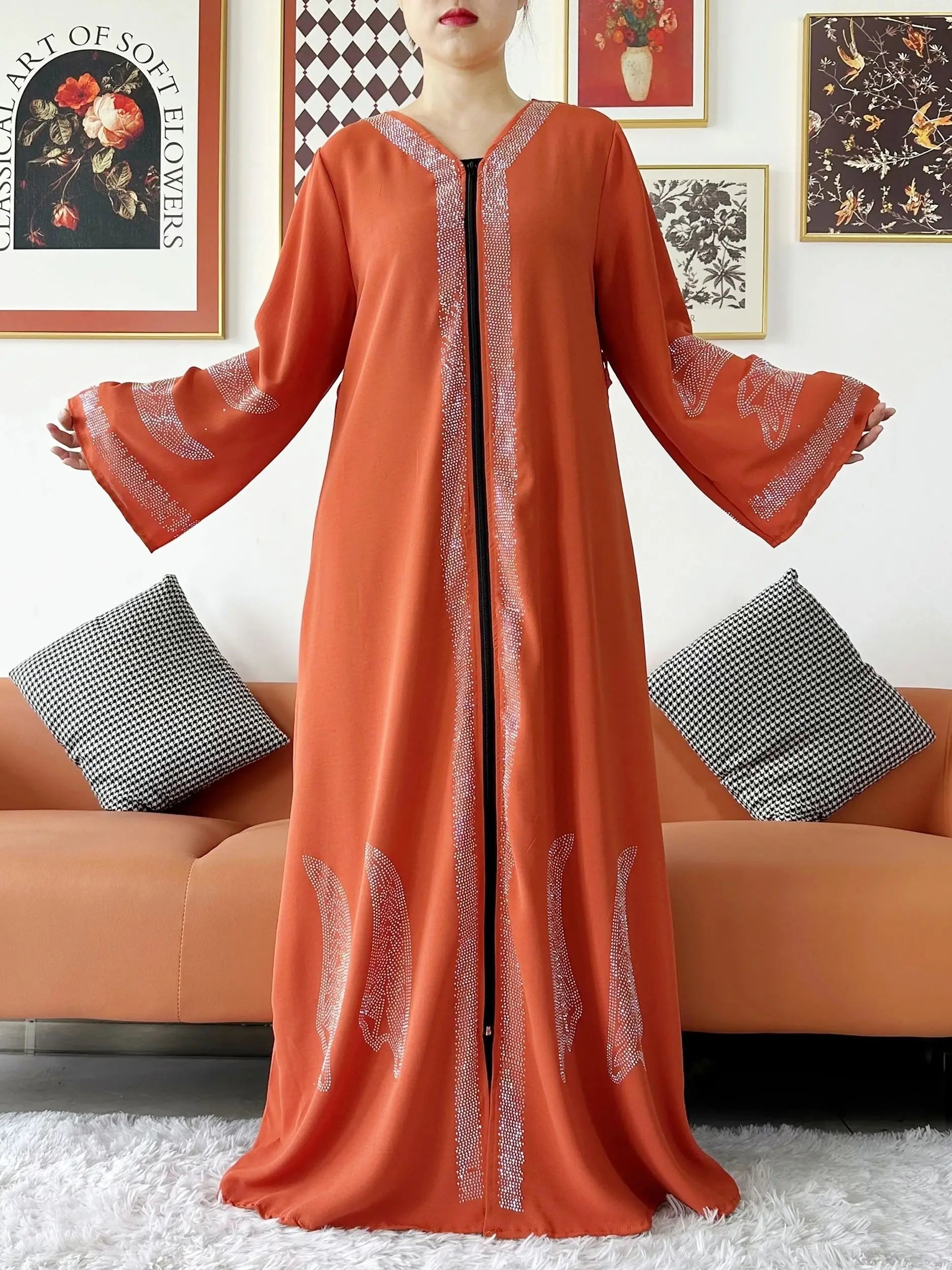Elegant Chiffon Open Abaya