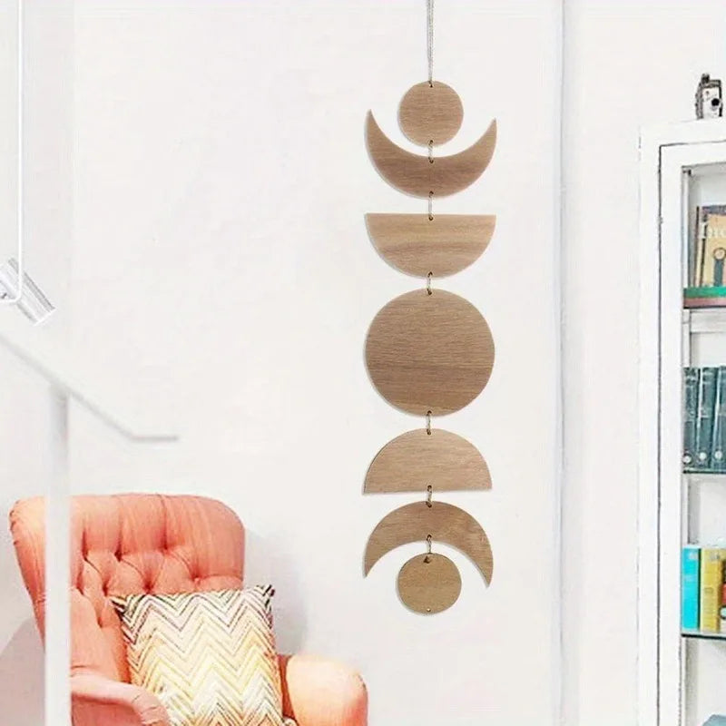 Wooden Moon Phase Wall Garland