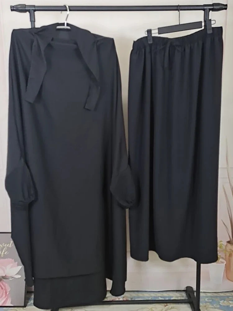 2-Piece Long Khimar Prayer Set