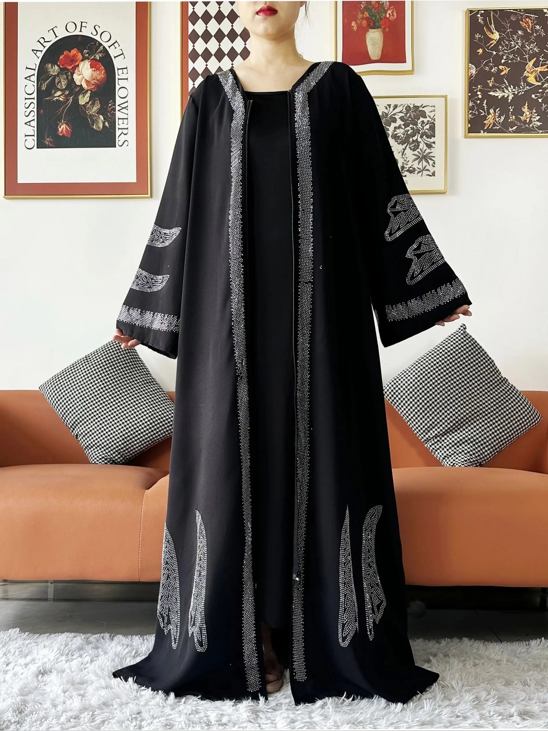 Elegant Chiffon Open Abaya