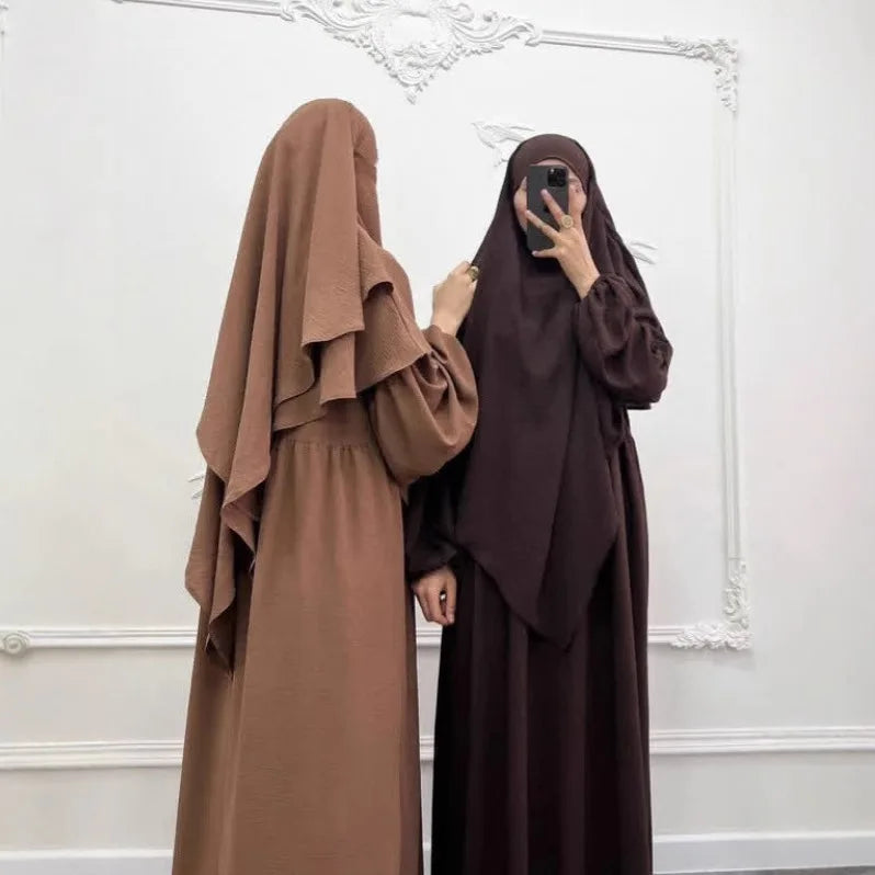 2-Piece Layered Khimar Prayer Set