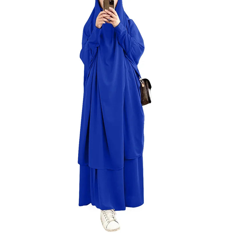 2-Piece Long Khimar Prayer Set