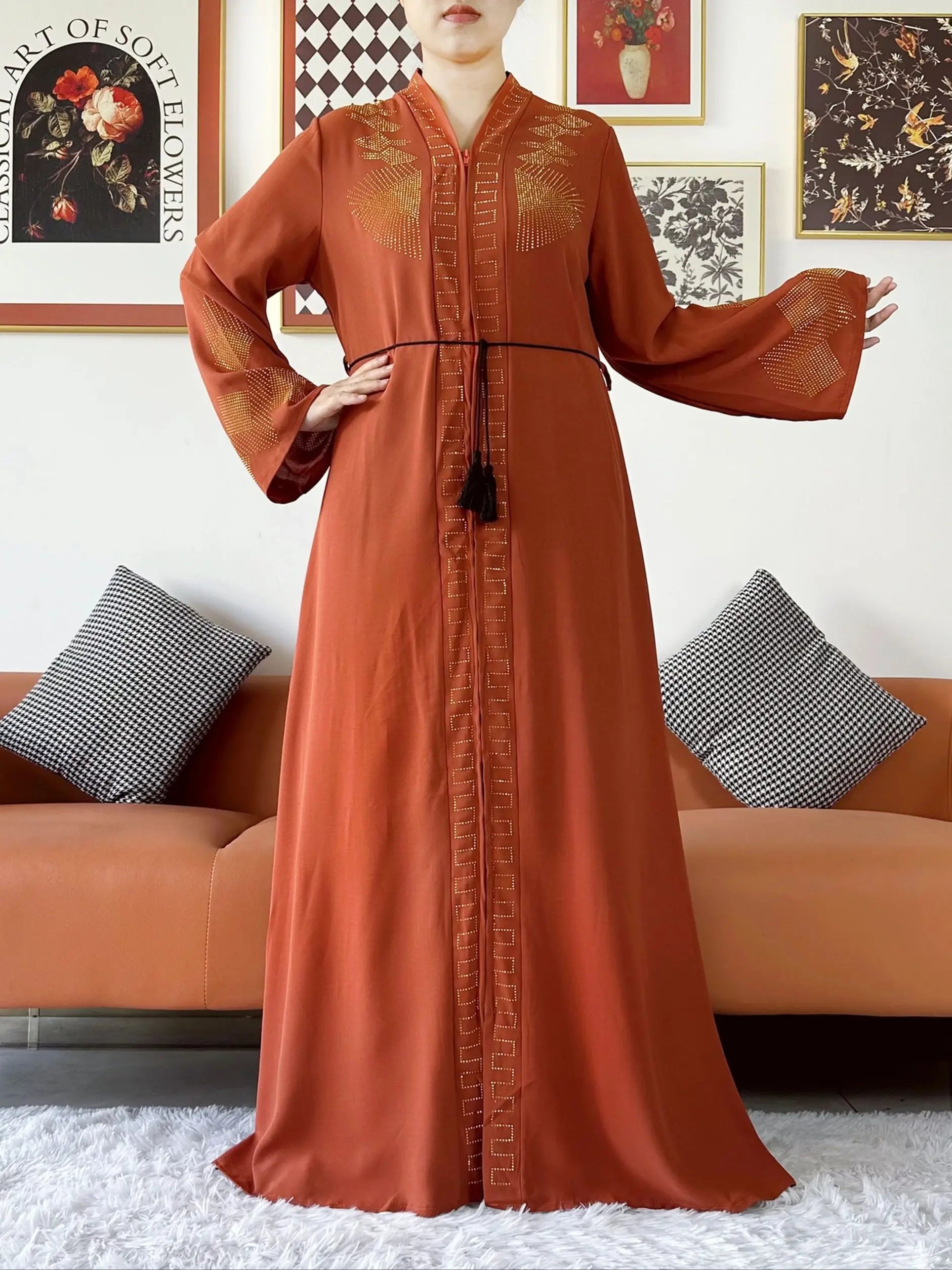 Elegant Chiffon Open Abaya