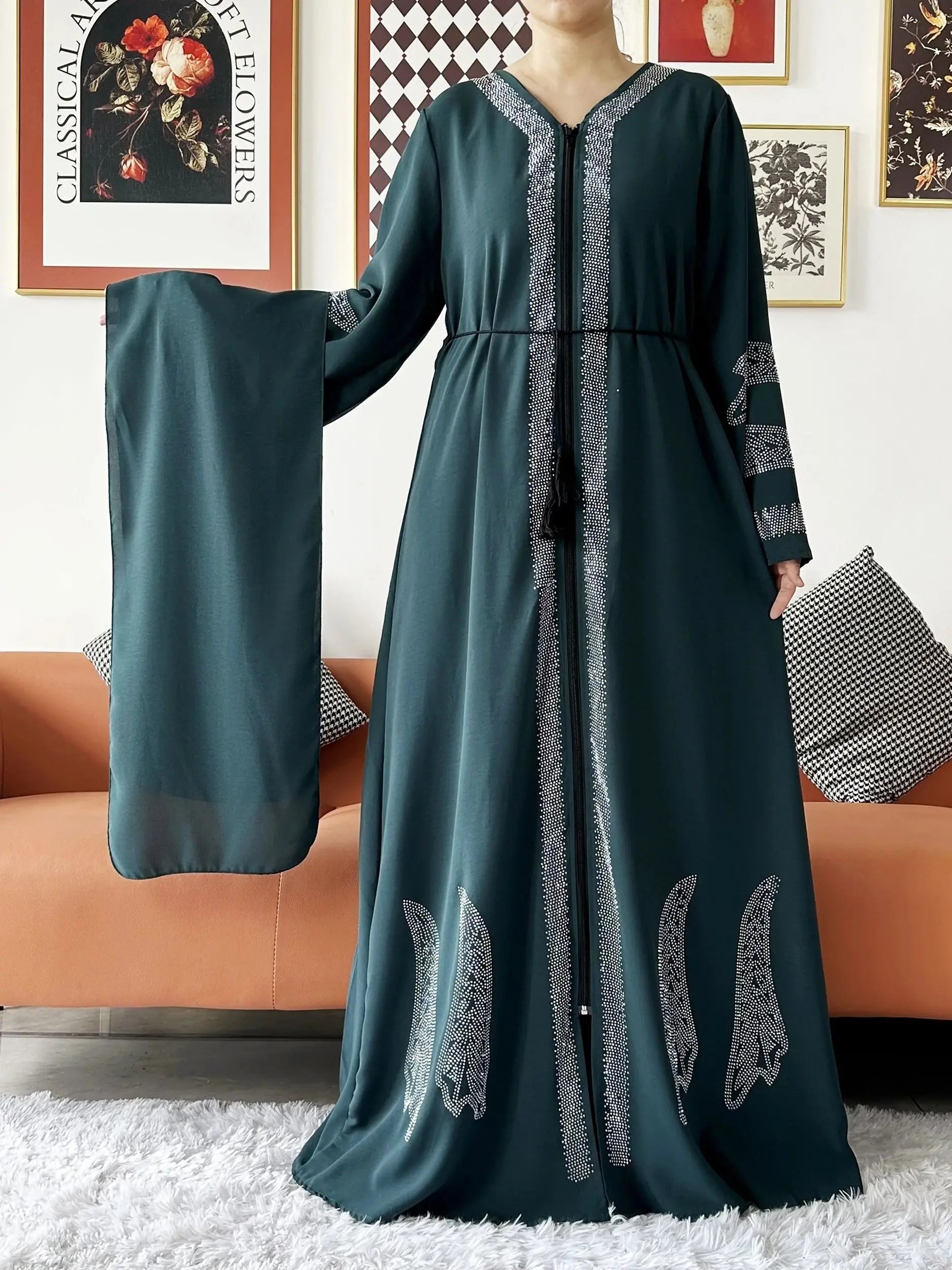 Elegant Chiffon Open Abaya