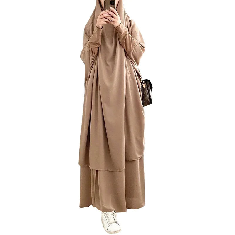 2-Piece Long Khimar Prayer Set