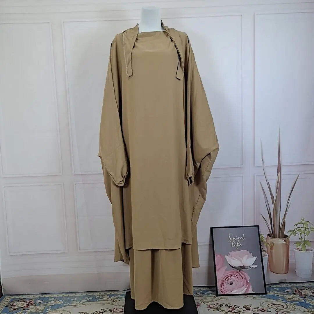 2-Piece Long Khimar Prayer Set