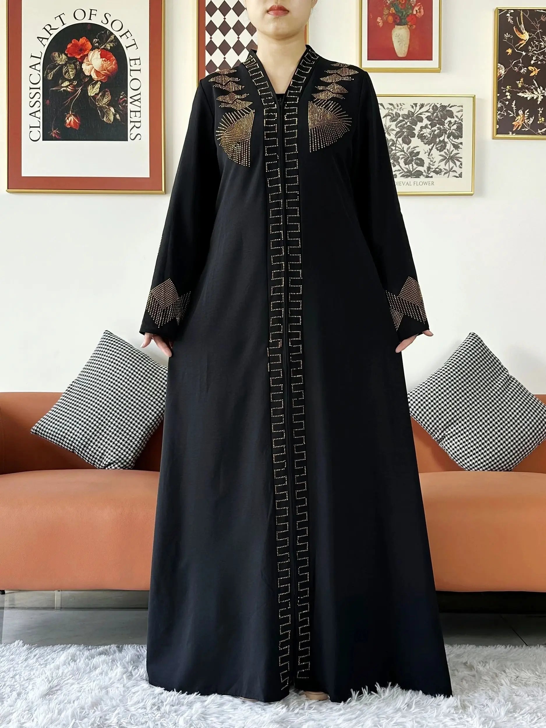 Elegant Chiffon Open Abaya