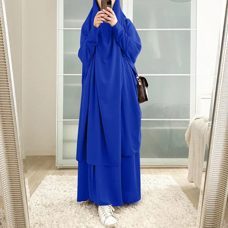 2-Piece Long Khimar Prayer Set