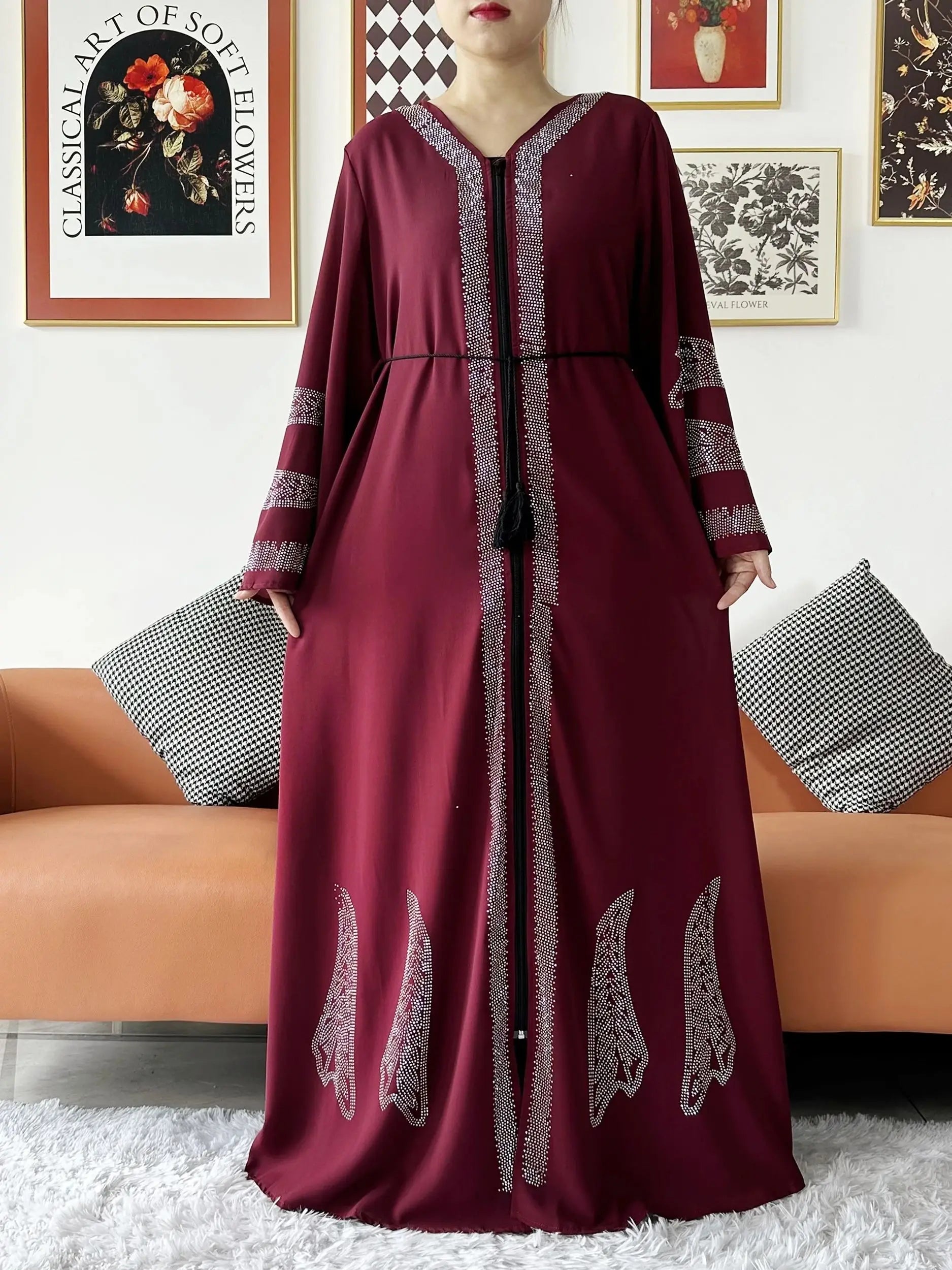 Elegant Chiffon Open Abaya