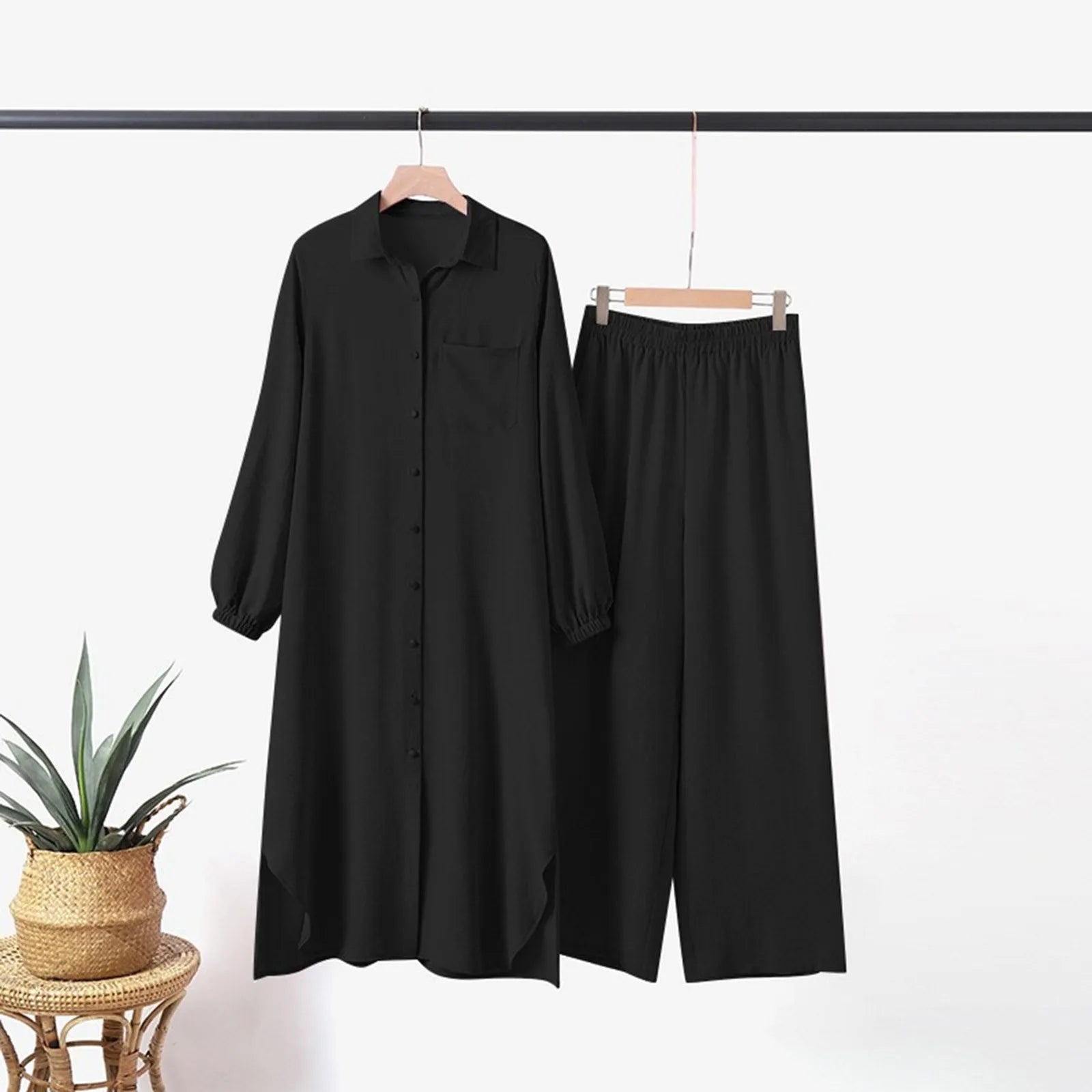 Modest Button-Up Abaya Set