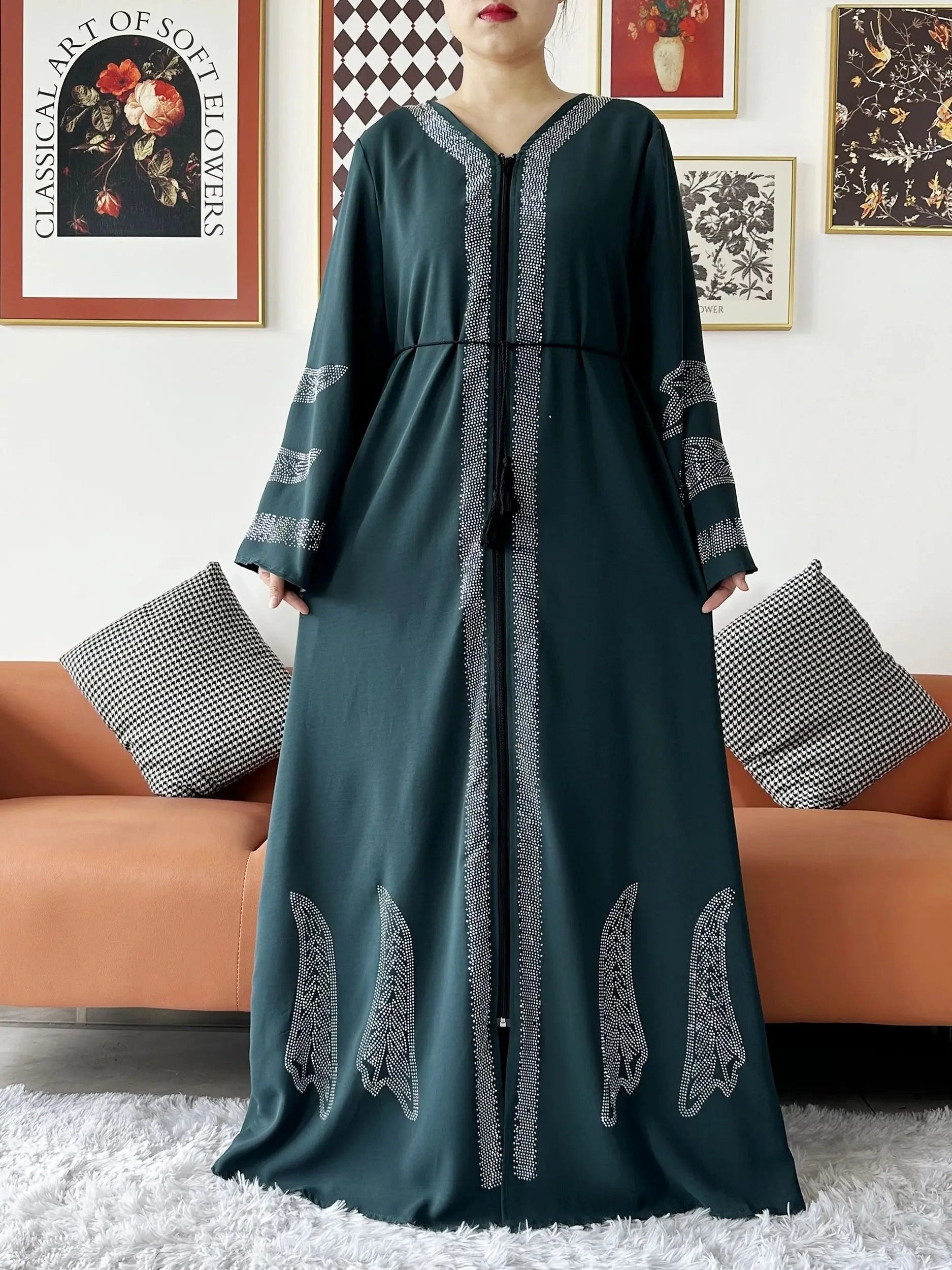 Elegant Chiffon Open Abaya