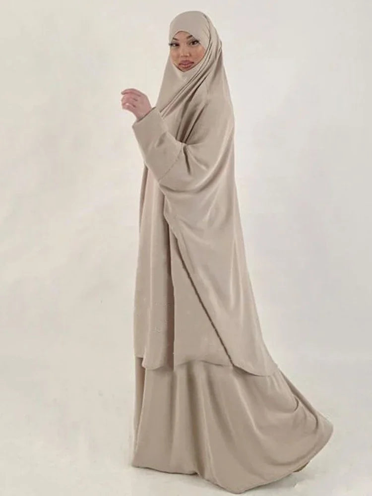 2-Piece Long Khimar Prayer Set