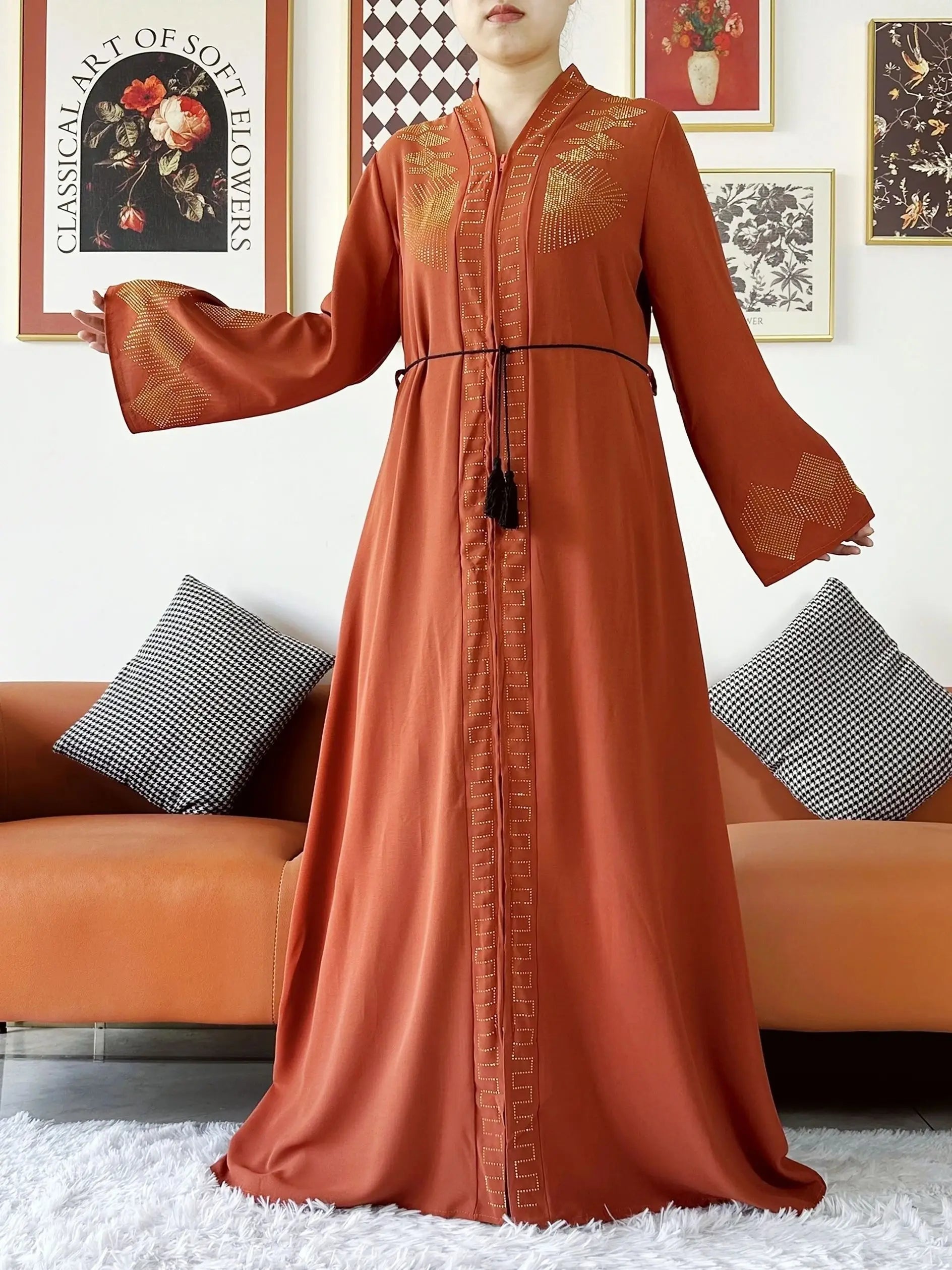 Elegant Chiffon Open Abaya