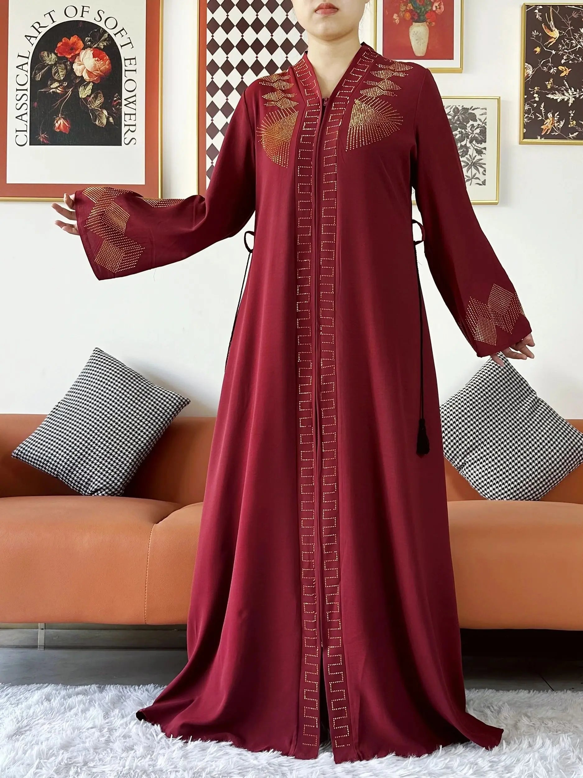 Elegant Chiffon Open Abaya