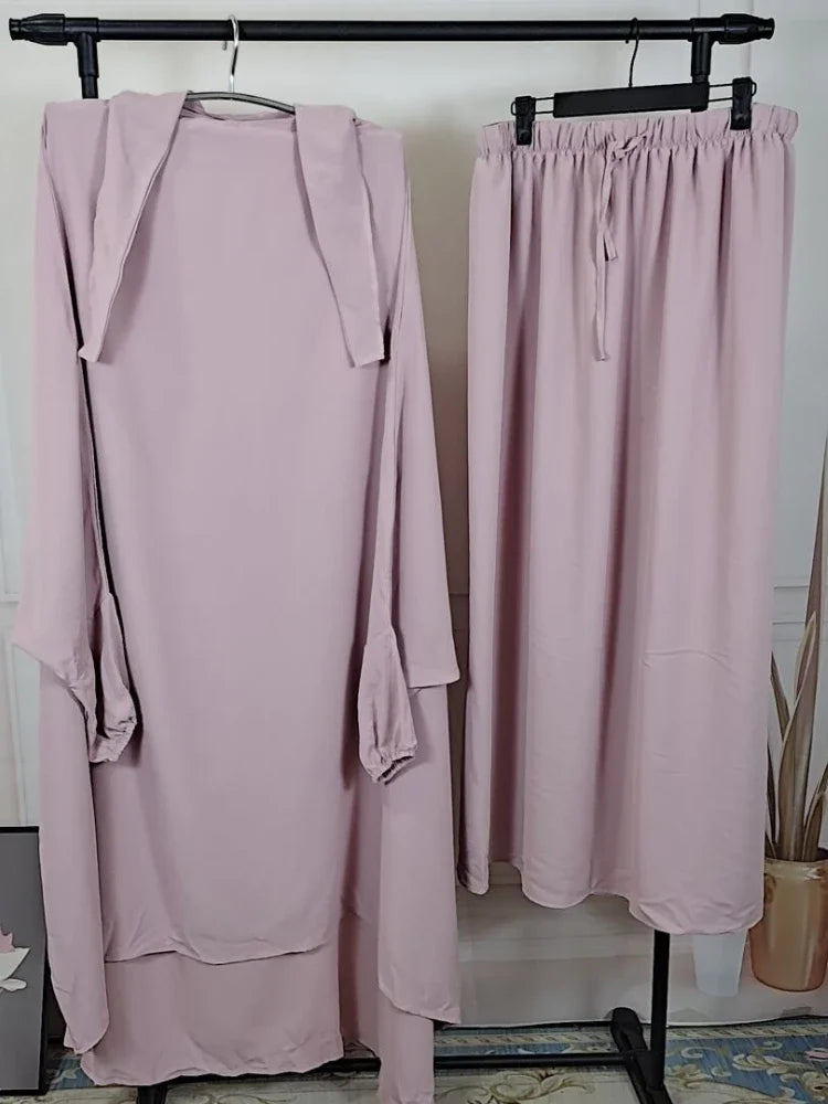 2-Piece Long Khimar Prayer Set