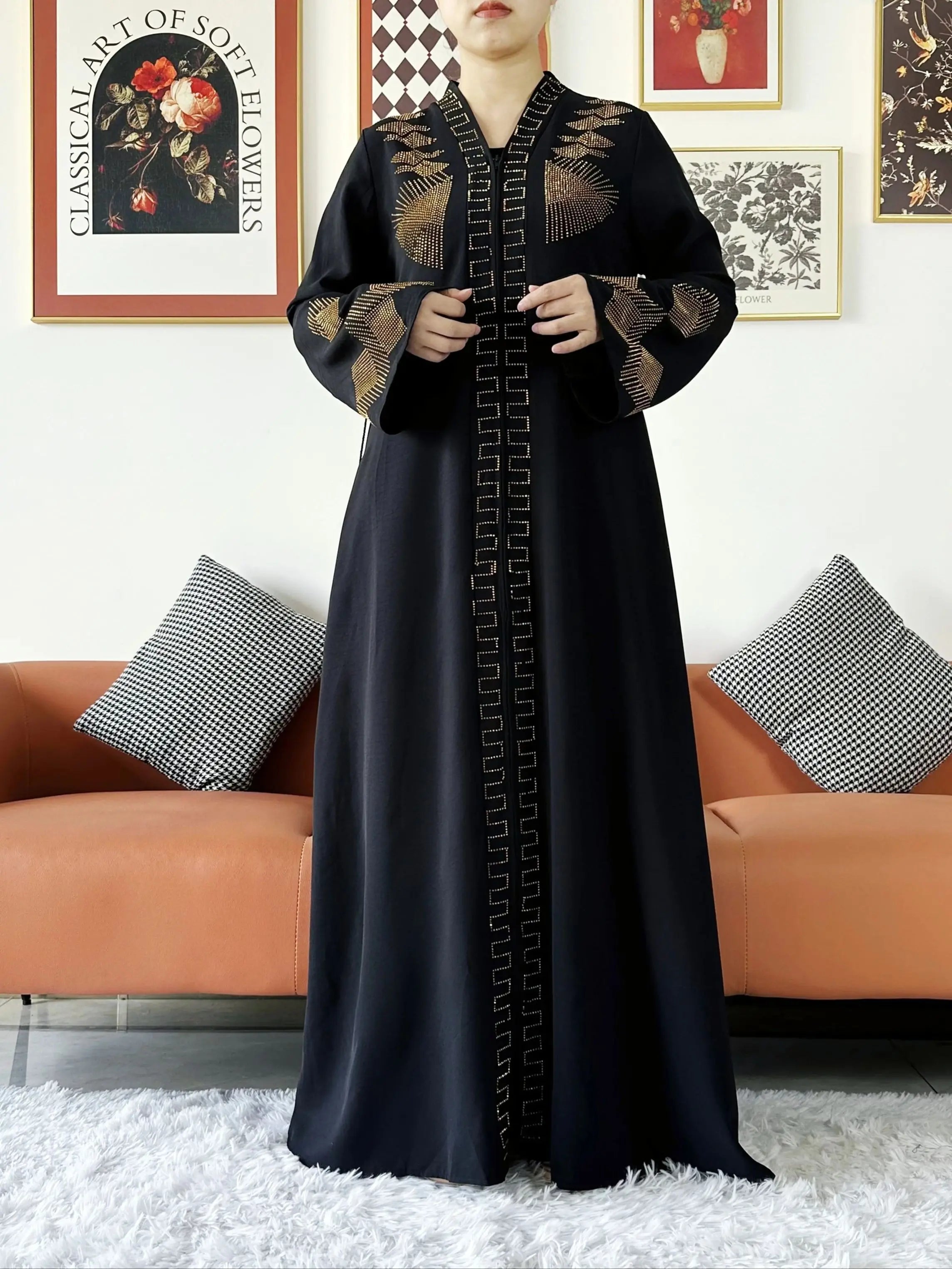 Elegant Chiffon Open Abaya