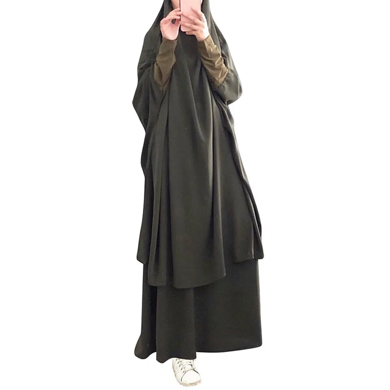 2-Piece Long Khimar Prayer Set