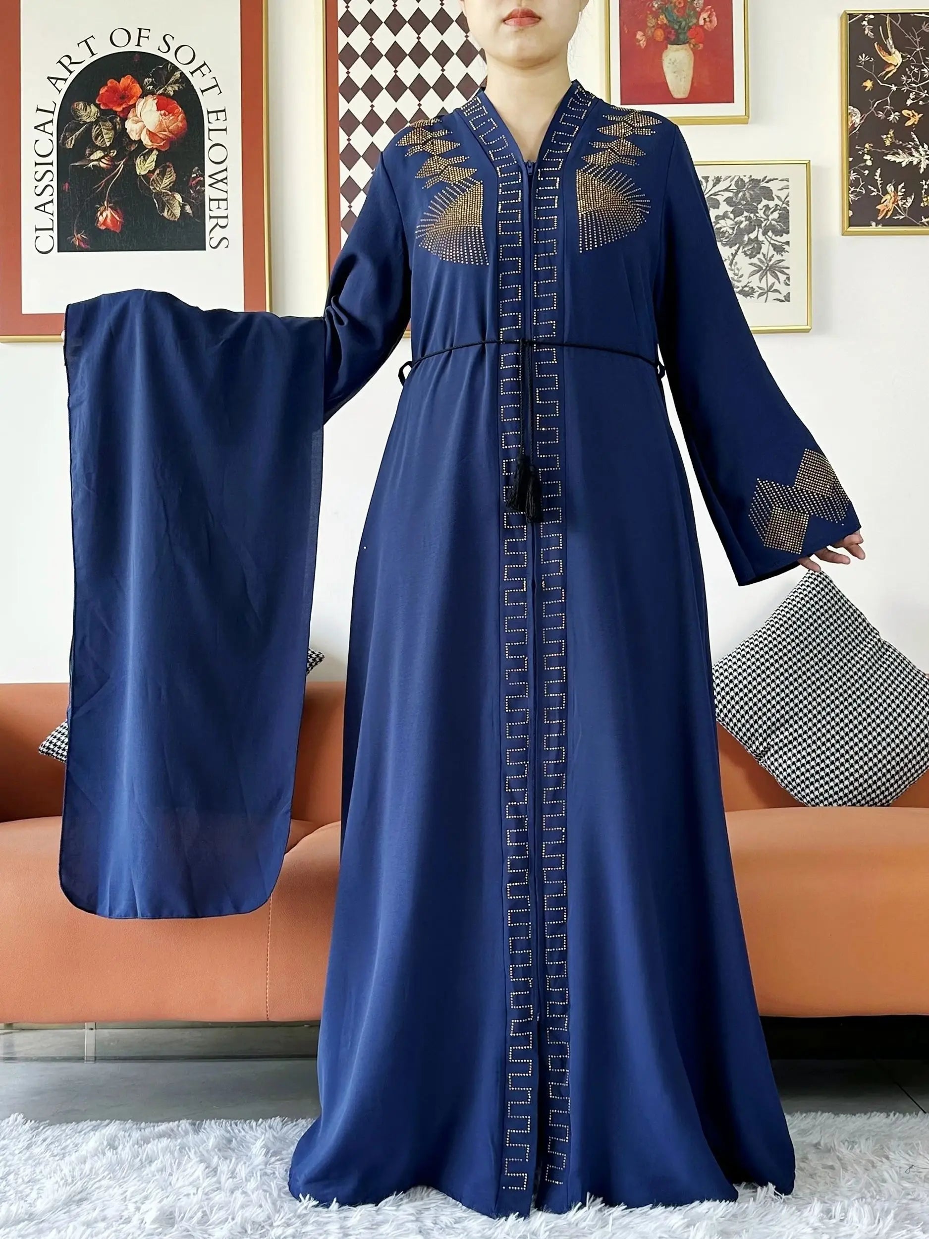 Elegant Chiffon Open Abaya