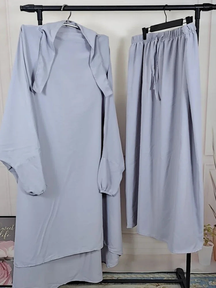 2-Piece Long Khimar Prayer Set