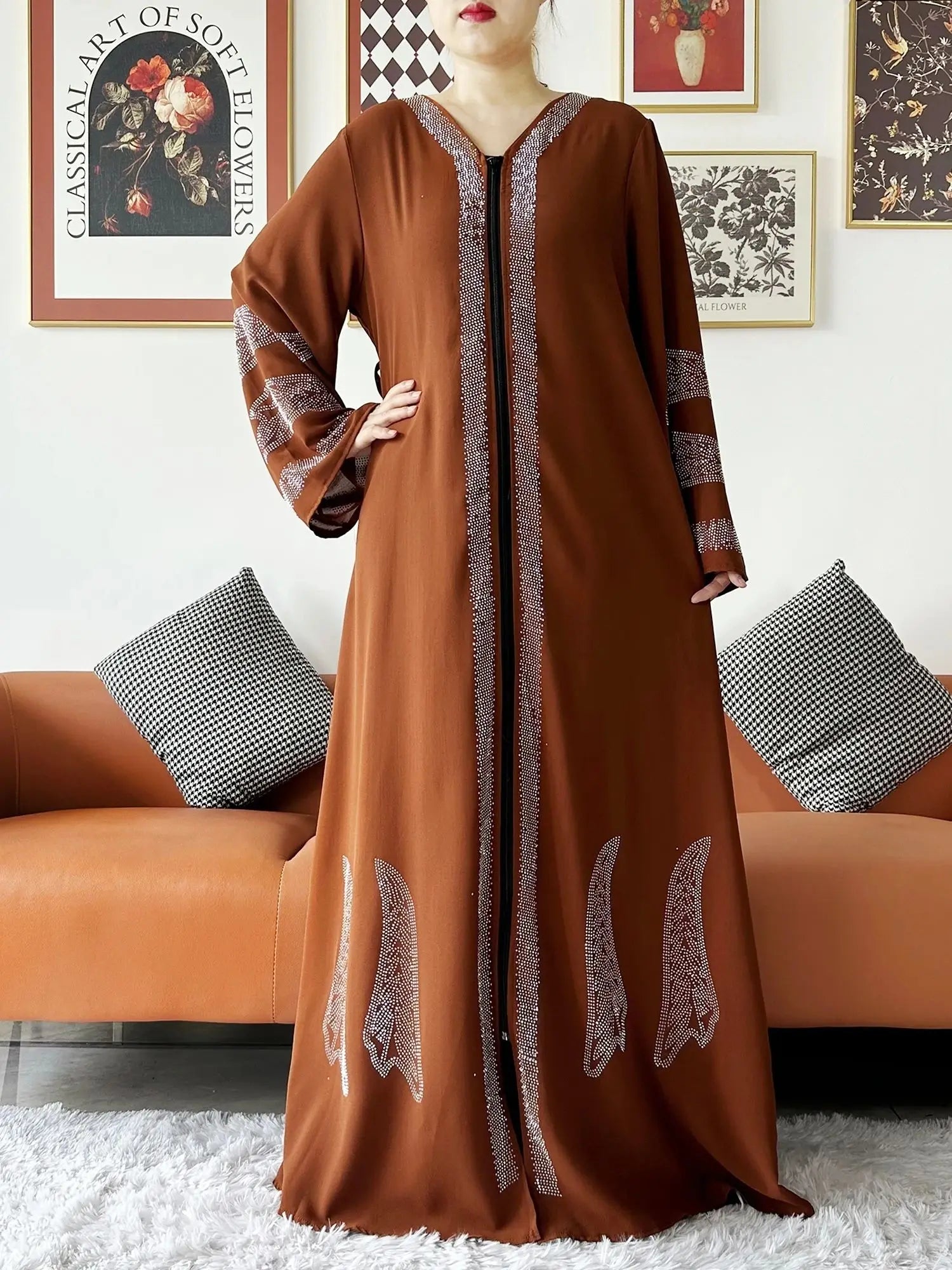 Elegant Chiffon Open Abaya