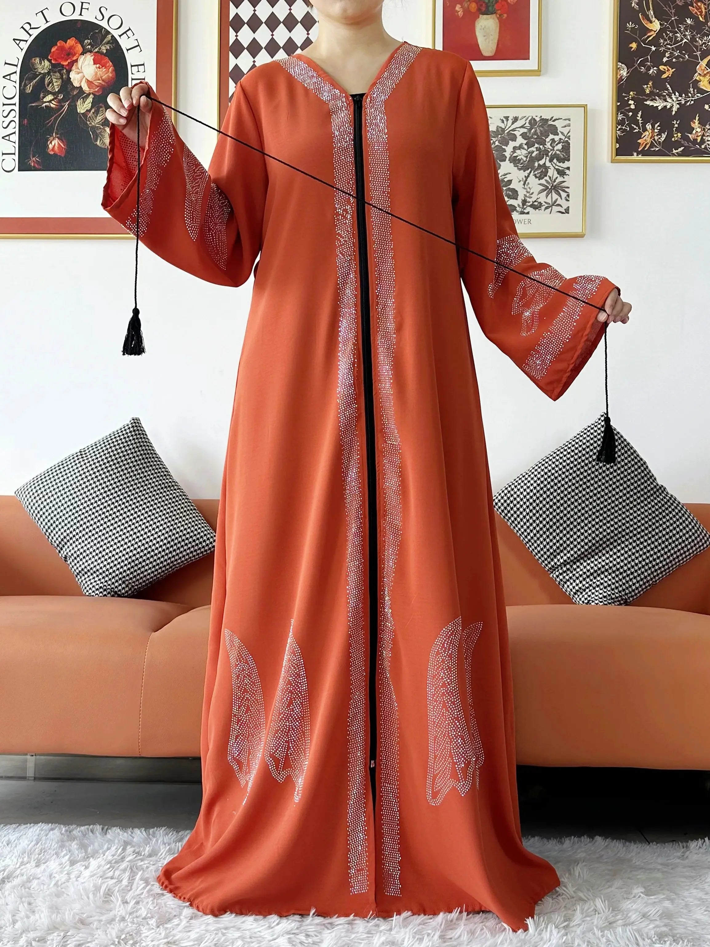 Elegant Chiffon Open Abaya