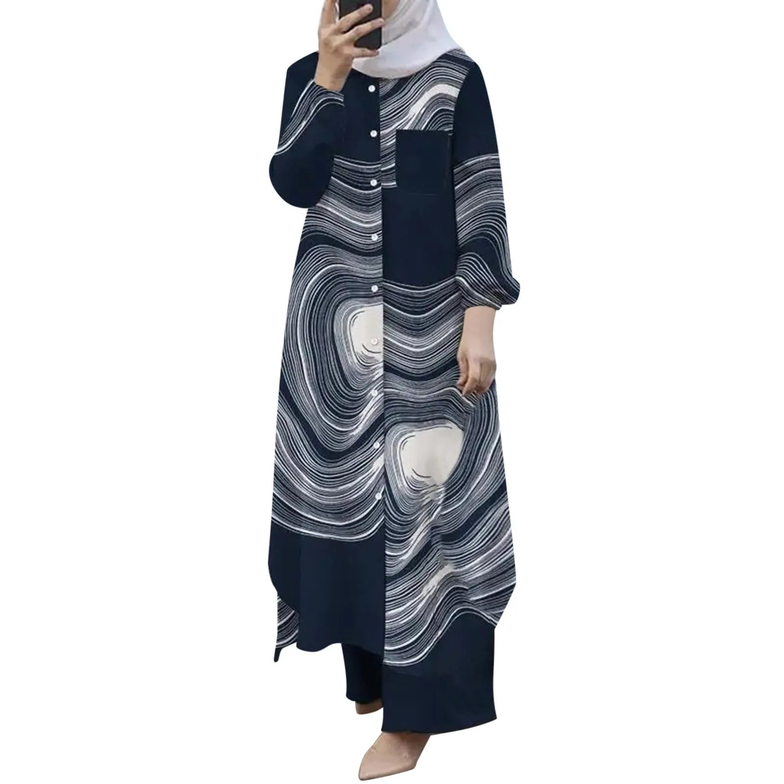 Modest Button-Up Abaya Set