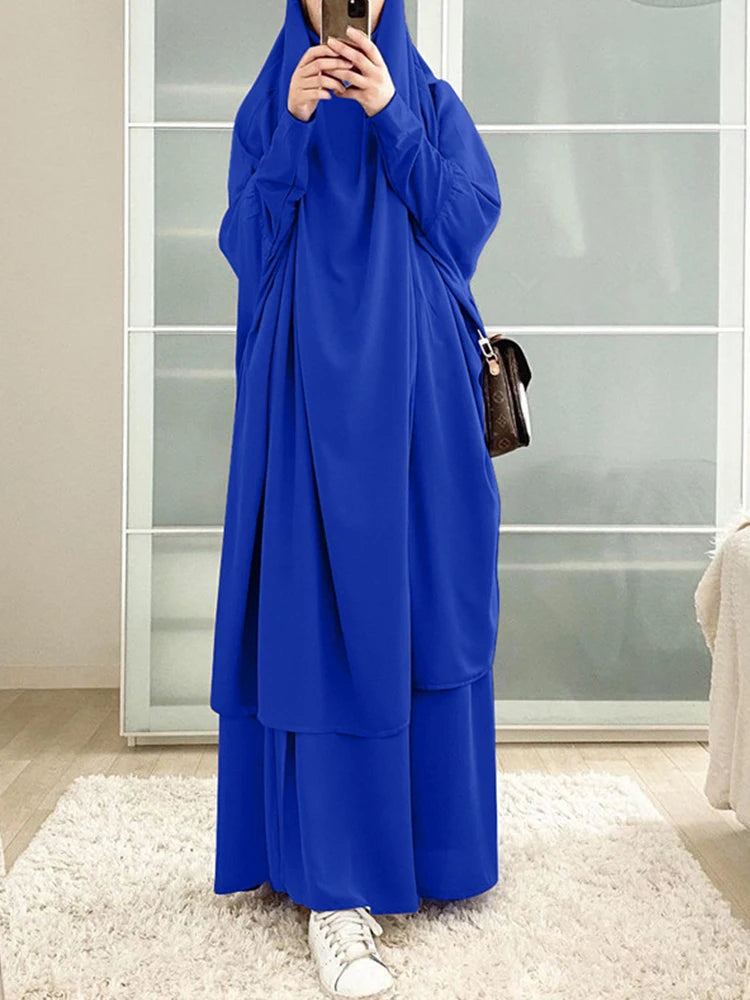 2-Piece Long Khimar Prayer Set