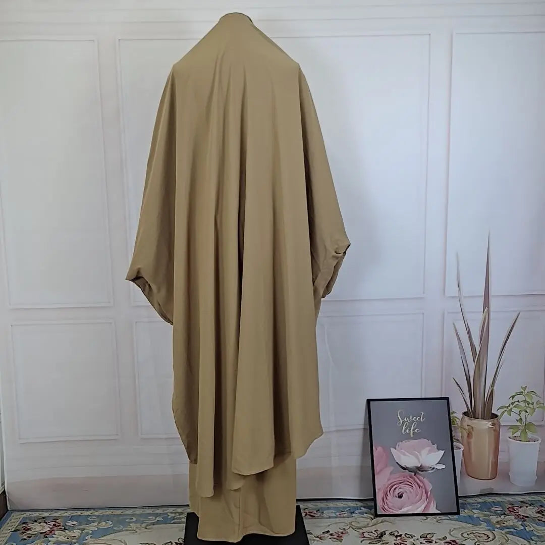 2-Piece Long Khimar Prayer Set