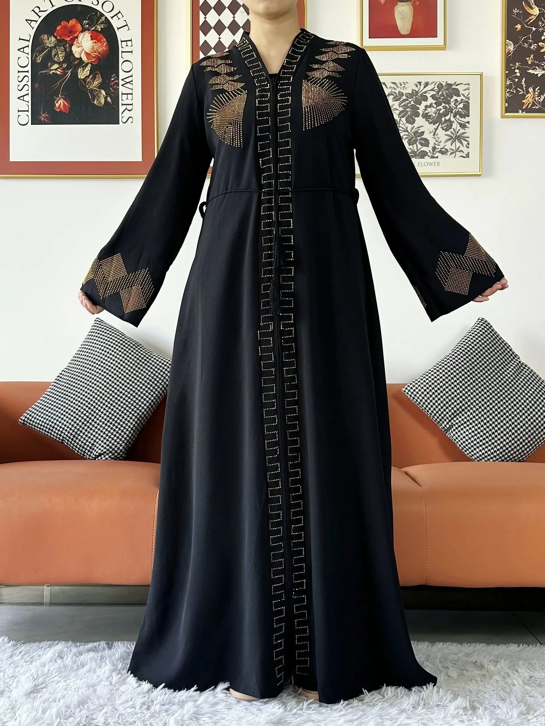 Elegant Chiffon Open Abaya