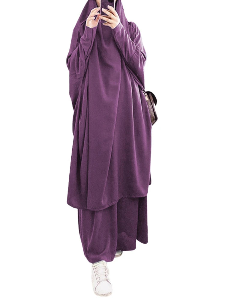 2-Piece Long Khimar Prayer Set