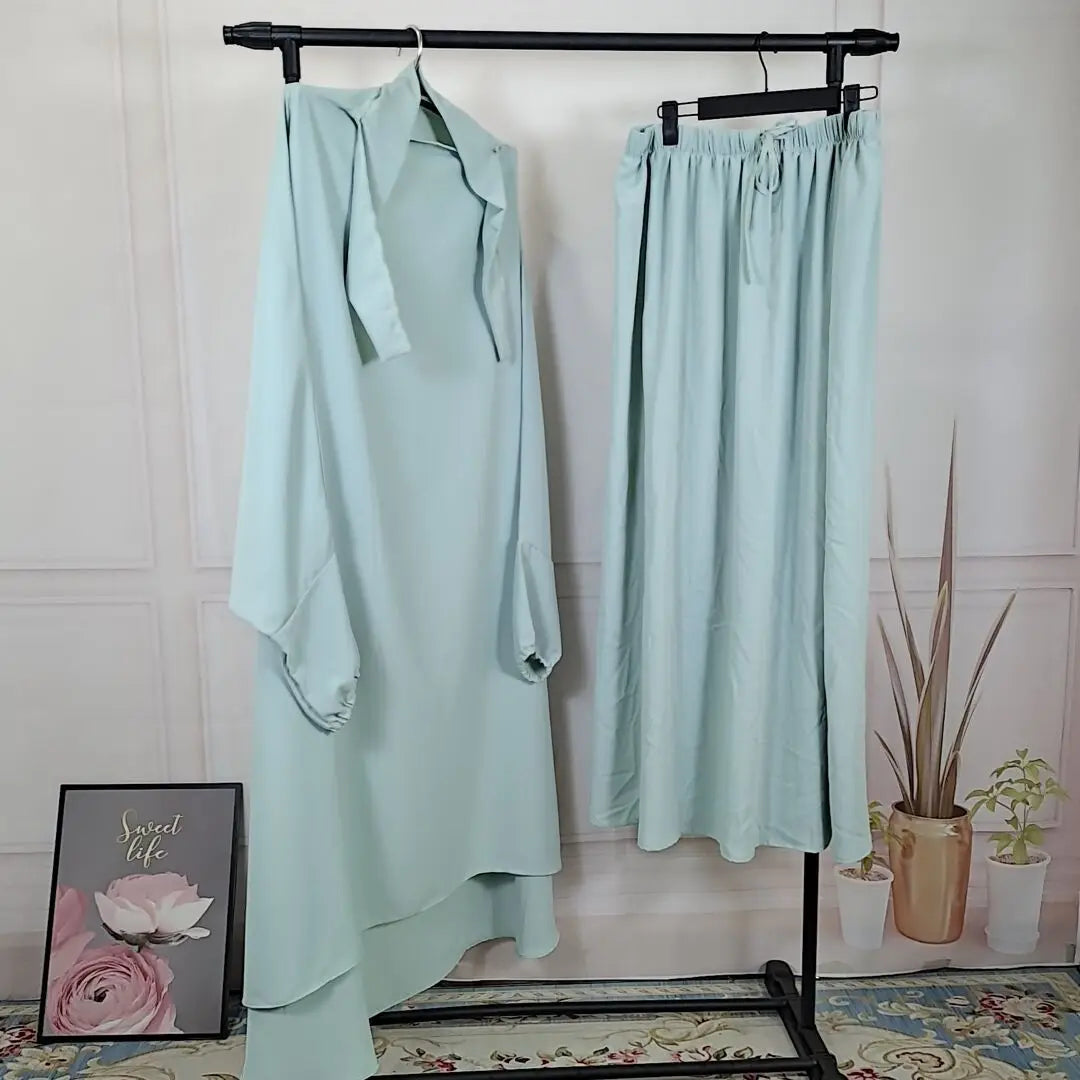 2-Piece Long Khimar Prayer Set