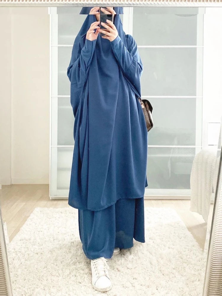 2-Piece Long Khimar Prayer Set