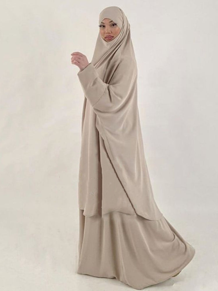 2-Piece Long Khimar Prayer Set