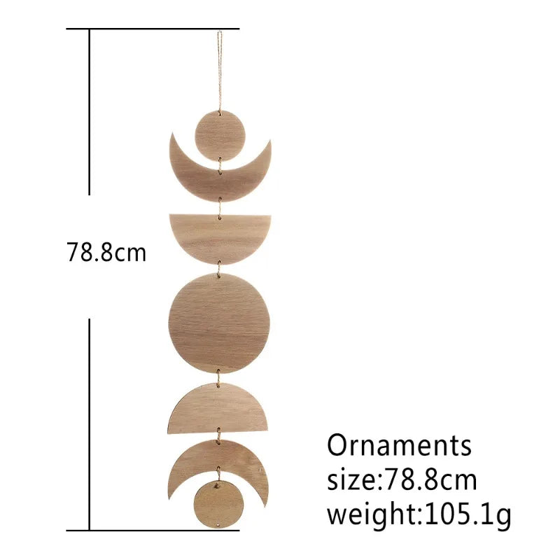 Wooden Moon Phase Wall Garland