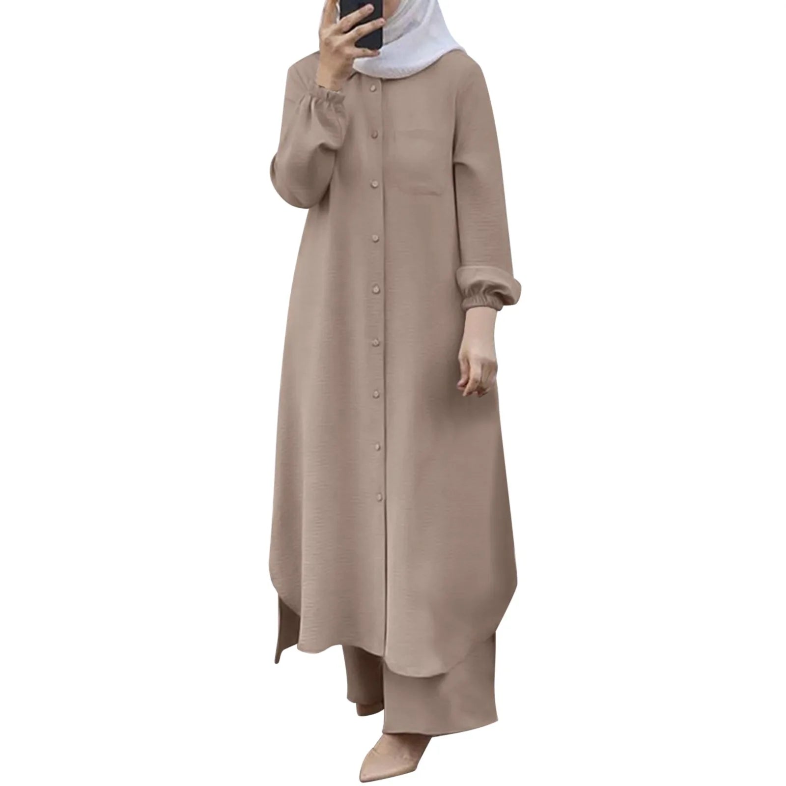 Modest Button-Up Abaya Set