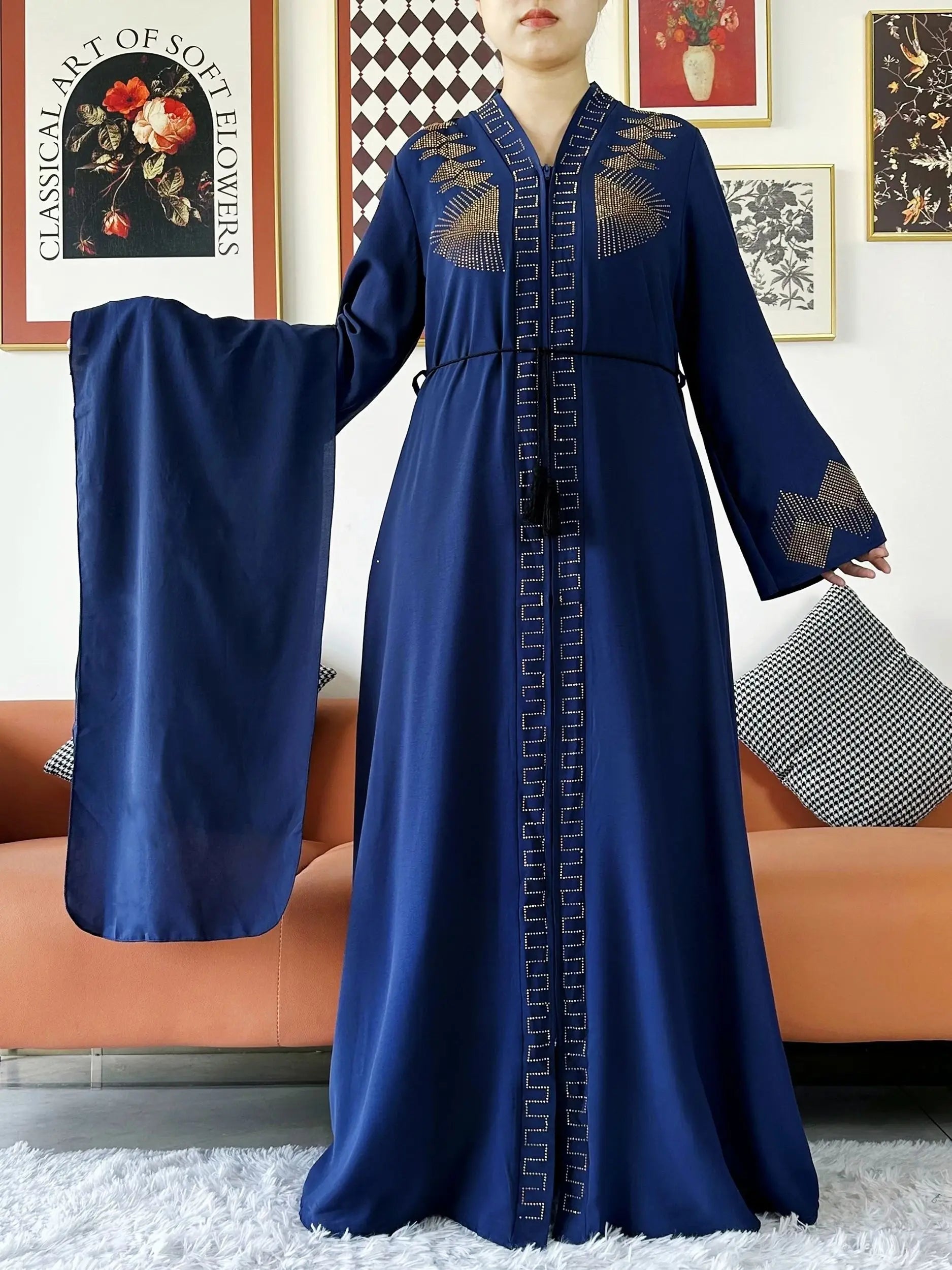 Elegant Chiffon Open Abaya