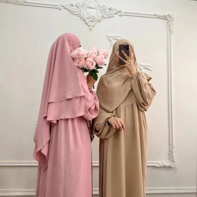 2-Piece Layered Khimar Prayer Set