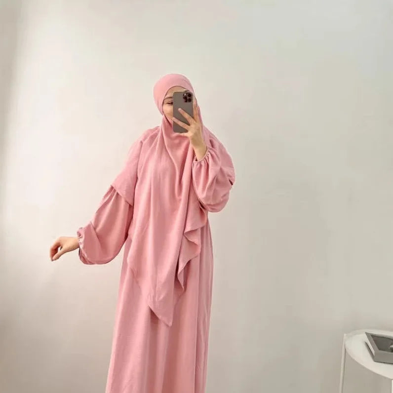 2-Piece Layered Khimar Prayer Set