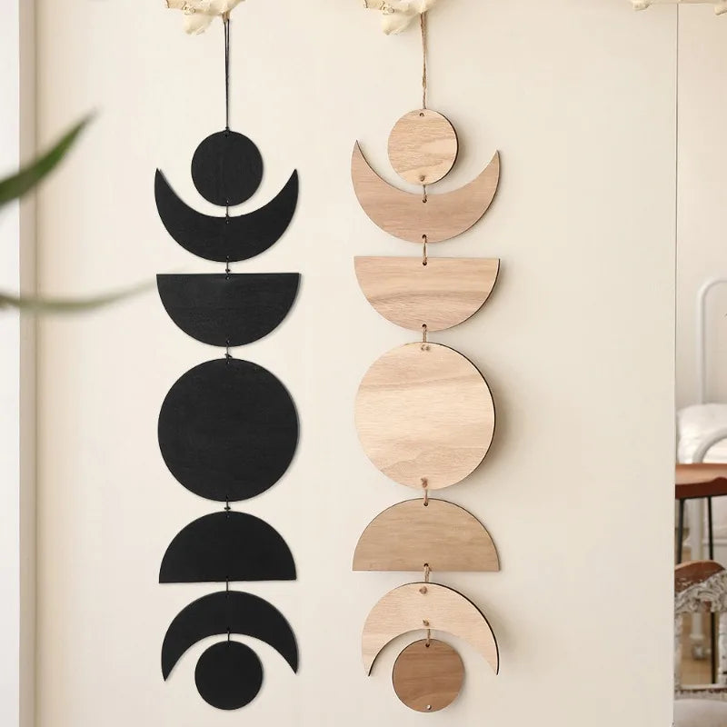 Wooden Moon Phase Wall Garland