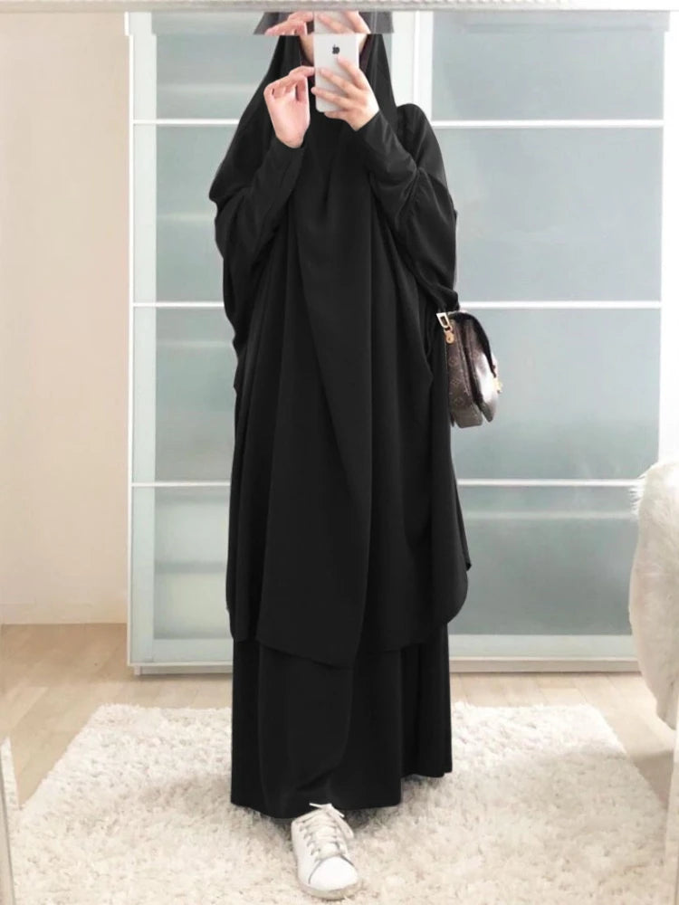 2-Piece Long Khimar Prayer Set