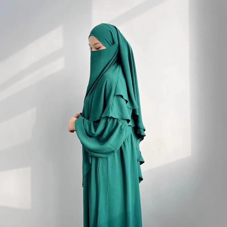 2-Piece Layered Khimar Prayer Set