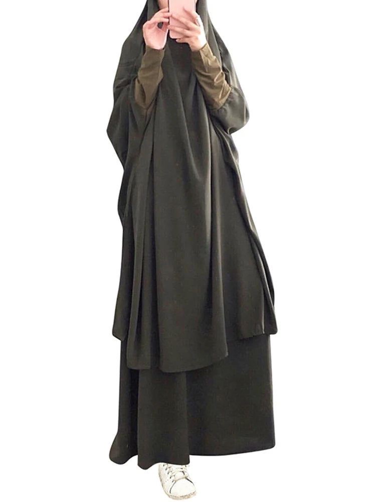 2-Piece Long Khimar Prayer Set