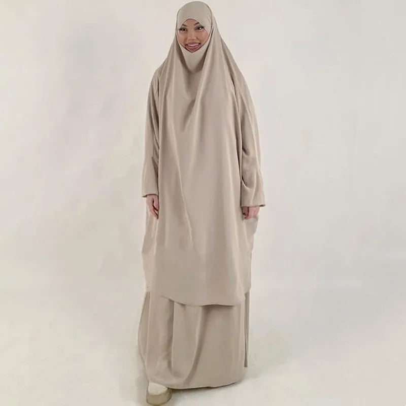 2-Piece Long Khimar Prayer Set